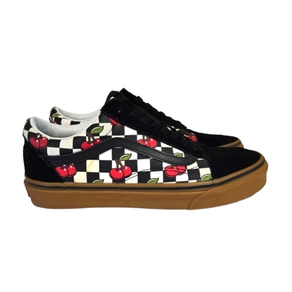 Vans Old Skool Cherry Checker Shoes - Picture 1 of 12